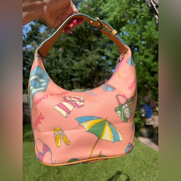 Y2K Dooney & Bourke Pink Beach Small Shoulder Bag , coconut girl, Malibu Barbie - Picture 7 of 17